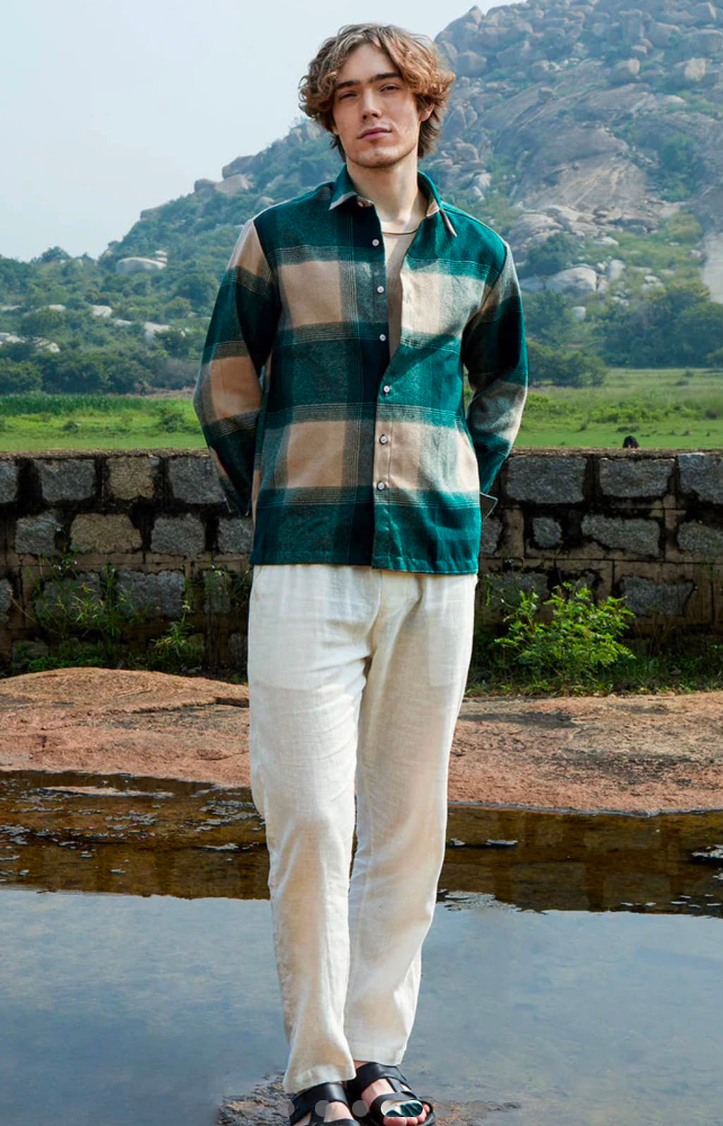 TEEDU Oversized Plaid Flannel Shirt – Forest Green