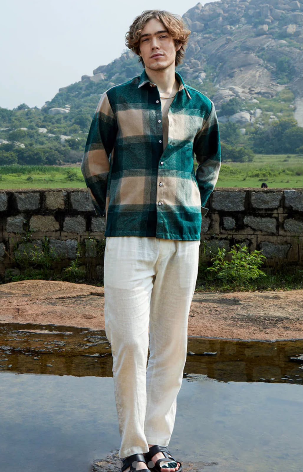 TEEDU Oversized Plaid Flannel Shirt – Forest Green