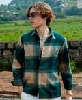 TEEDU Oversized Plaid Flannel Shirt – Forest Green
